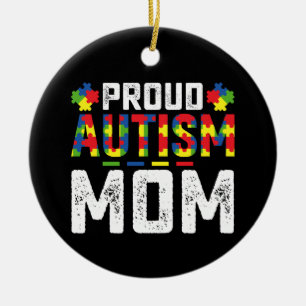 Proud Autism Mum Awareness Autistic Family Ceramic Tree Decoration