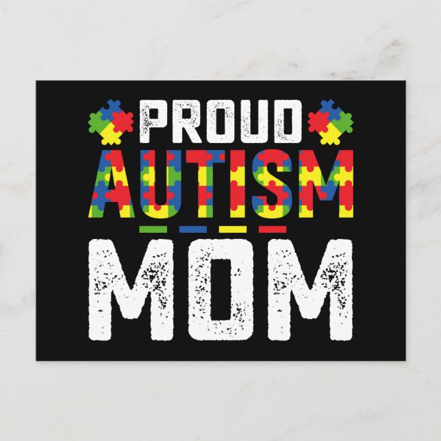 Proud Autism Mum Awareness Autistic Family Postcard (Front)