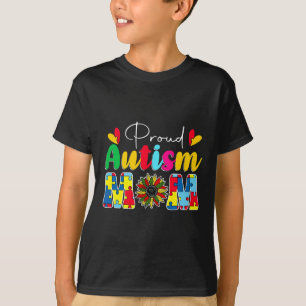 Proud Autism Mum Awareness Sunflower T-Shirt