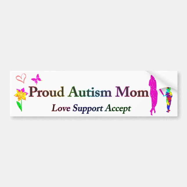 Proud Autism Mum Bumper Sticker (Front)