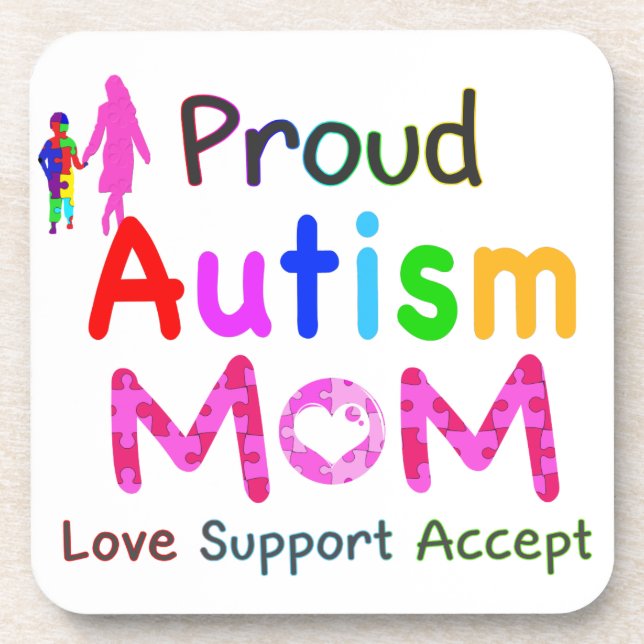 Proud Autism Mum Coaster (Front)