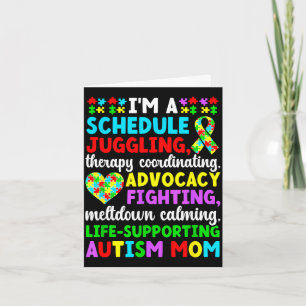 Proud autism mum definition autism warrior mother card