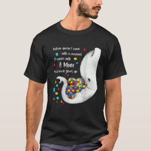 Proud Autism Mum Elephant Puzzle Piece Autism Awar T-Shirt