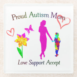 Proud Autism Mum Glass Coaster
