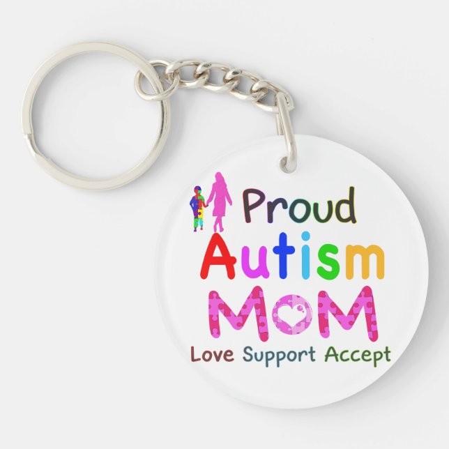 Proud Autism Mum Key Ring (Front)