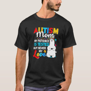Proud Autism Mum Llama Puzzle Autism Mum Awareness T-Shirt