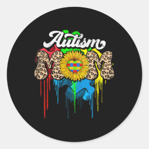 Proud Autism Mum Support Autism Awareness Month Wo Classic Round Sticker