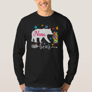 Proud Autism Nana Bear Puzzle Autism Awareness Day T-Shirt