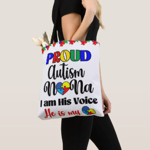 Proud Autism Nana Shopping tote bag 