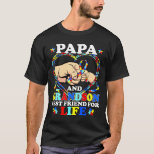 Proud Autism Papa Family Matching Love Support T-Shirt