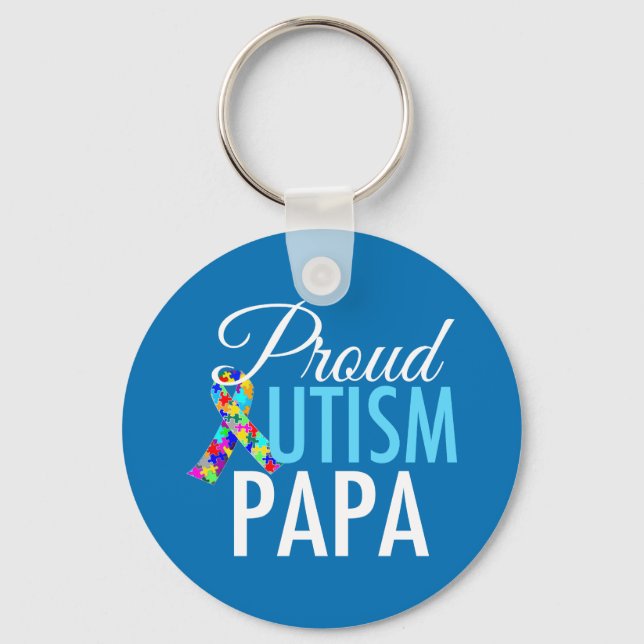Proud Autism Papa Key Ring (Front)