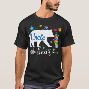 Proud Autism Uncle Bear Puzzle Autism Uncle Awaren T-Shirt