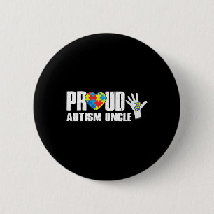 Proud Autism Uncle Dad Heart Autism Awareness For 6 Cm Round Badge