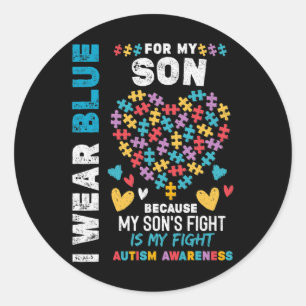 Proud Autistic Dad Classic Round Sticker