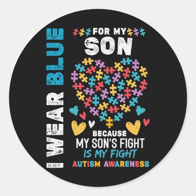 Proud Autistic Dad  Classic Round Sticker (Front)