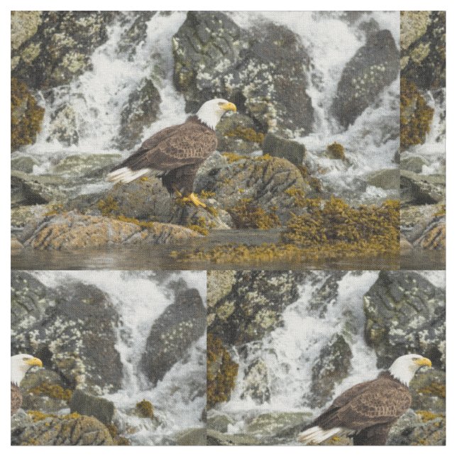 Proud Bald Eagle Fabric (Close Up)