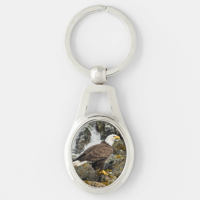 Proud Bald Eagle Key Ring (Front)