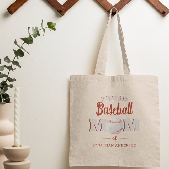 Proud Baseball Mom Personalized Sports Tote Bag (Creator Uploaded)