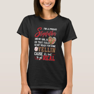 Proud Baseball Stepfather Baseball Family Matching T-Shirt