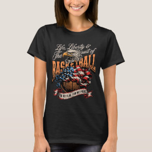 Proud Basketball American Flag Patriotic USA T-Shirt