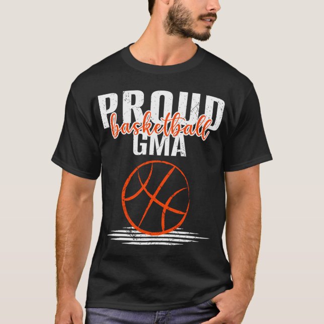 Proud Basketball Gma Grandmother Basketball Player T-Shirt (Front)