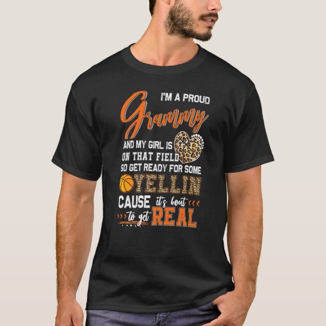 Proud Basketball Grammy Basketball Family Matching T-Shirt (Front)