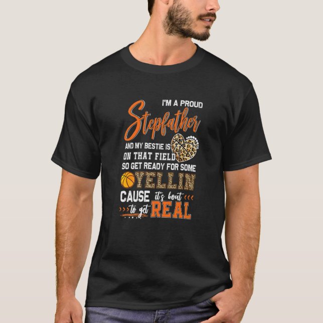 Proud Basketball Stepfather Basketball Family Matc T-Shirt (Front)