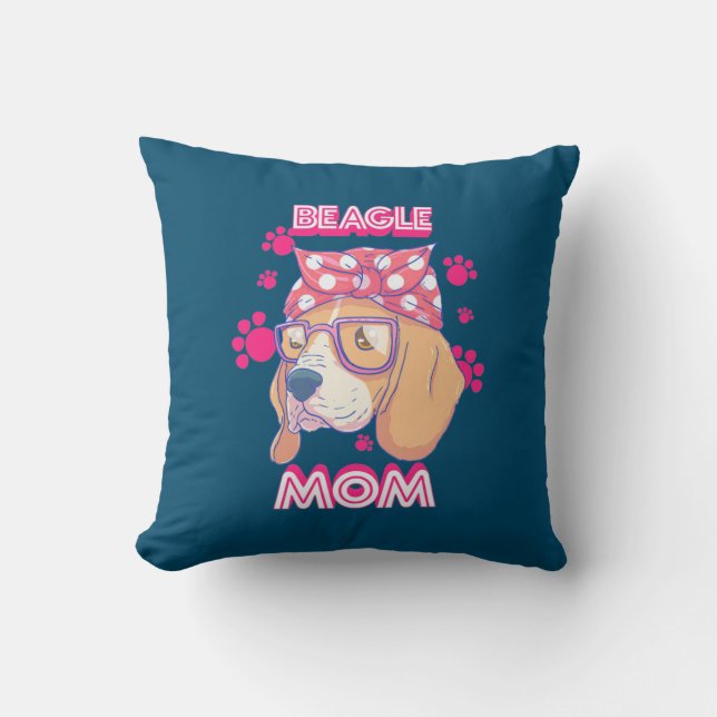 Proud Beagle Dog Mum Cushion (Front)