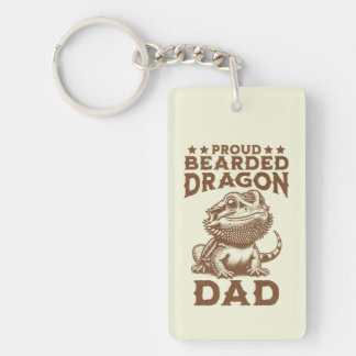 Proud Bearded Dragon Dad Reptile Lover Key Ring