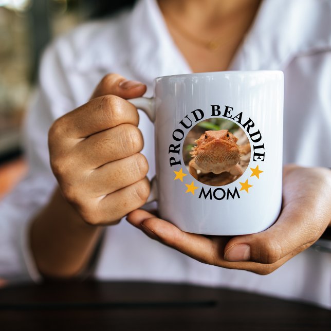 Proud Beardie Mum Custom Pet Photo Coffee Mug (Proud Beardie Mom Coffee Mug)