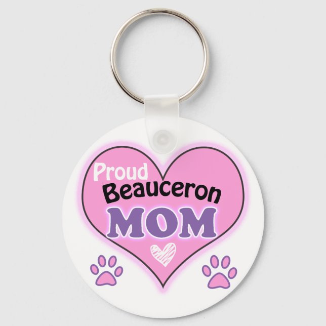 Proud Beauceron Mom Key Ring (Front)