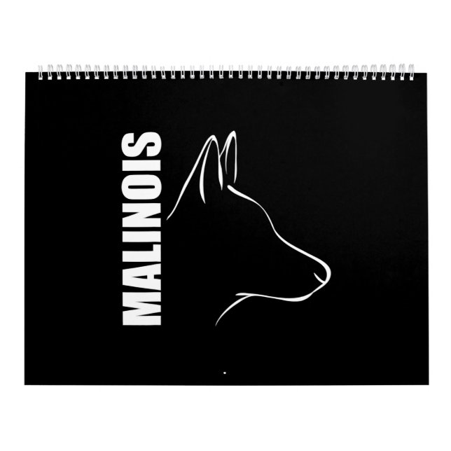 Proud Belgian Malinois profile dog TEE Shirt Calendar (Cover)