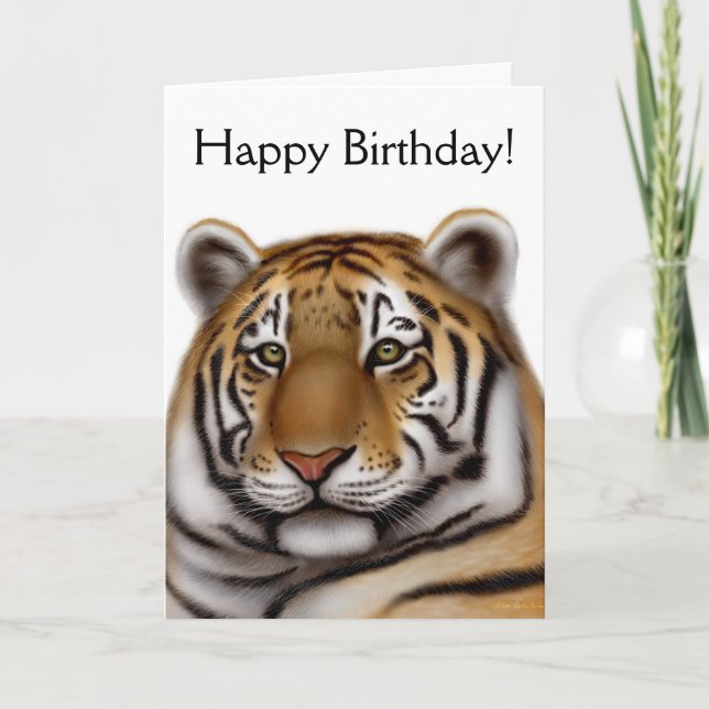 Proud Bengal Tiger Birthday Card (Front)