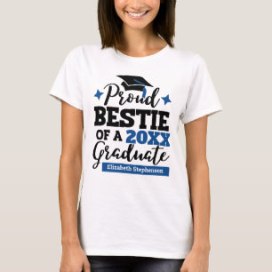 Proud Bestie of a 2022 graduate black blue tassel T-Shirt