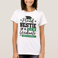 Proud Bestie of a 2022 graduate black green tassel