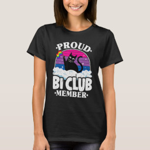 Proud Bi Club Member Cat Bisexual Flag Rainbow Bi T-Shirt