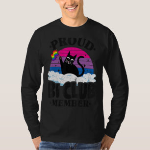 Proud Bi Club Member Cat Bisexual Flag Rainbow Bi T-Shirt