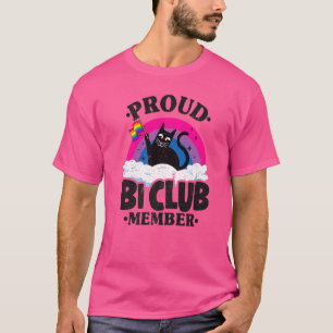 Proud Bi Club Member Cat Bisexual Flag Rainbow Bi T-Shirt
