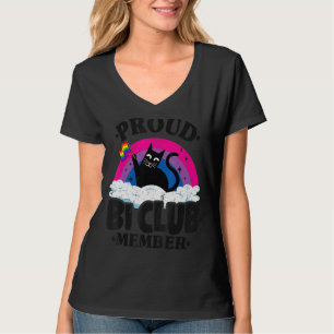 Proud Bi Club Member Cat Bisexual Flag Rainbow Bi T-Shirt