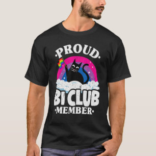 Proud Bi Club Member Cat Bisexual Flag Rainbow Bi T-Shirt