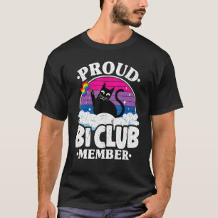 Proud Bi Club Member Cat Bisexual Flag Rainbow Bi T-Shirt