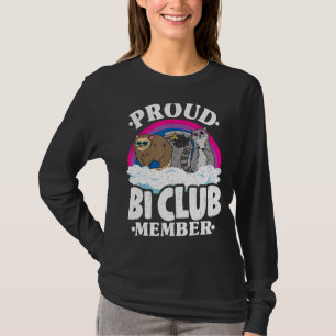 Proud Bi Club Member Opossum Racoon Bisexual Flag T-Shirt
