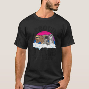 Proud Bi Club Member Opossum Racoon Bisexual Flag T-Shirt
