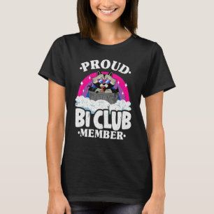 Proud Bi Club Member Raccoon Bisexual Flag Rainbow T-Shirt