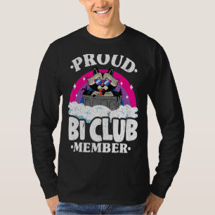 Proud Bi Club Member Racoon Bisexual Flag Rainbow T-Shirt