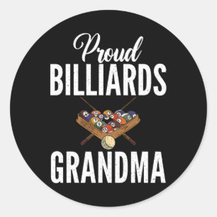 Proud Billiards Grandma Pool Billiards Grandma  Classic Round Sticker