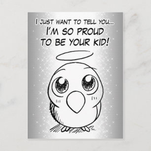 Proud bird kid postcard