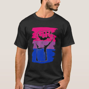 Proud Bisexuality Pride Fist Lgbtq Queer Bisexual T-Shirt