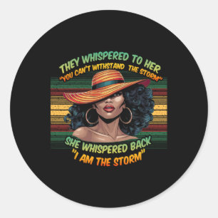 Proud Black African American Ladies Black History  Classic Round Sticker
