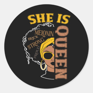 Proud Black African American Ladies Black History Classic Round Sticker